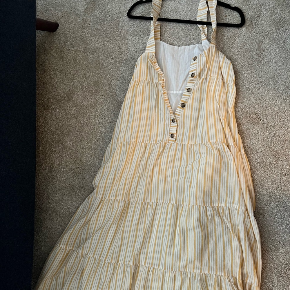 Madewell Yellow Striped Midi